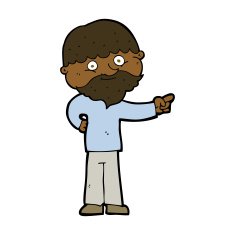 cartoon bearded man pointing N7