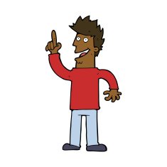 cartoon man with great new idea N7