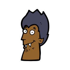 cartoon vampire head N25