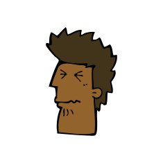 cartoon unhappy man N14