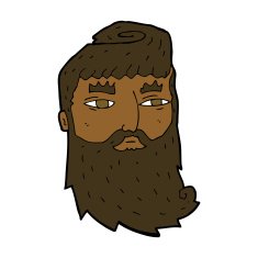 cartoon bearded man N43
