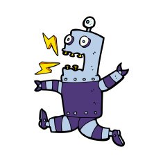 cartoon terrified robot N6