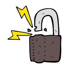 cartoon padlock symbol N4