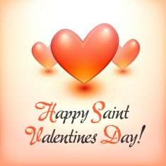 Stylish Happy Valentine Day postcard