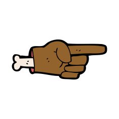cartoon pointing severed hand symbol N4