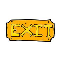 cartoon exit sign N14