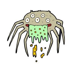 cartoon gross halloween spider N10