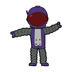 Cartoon Astronaut N104