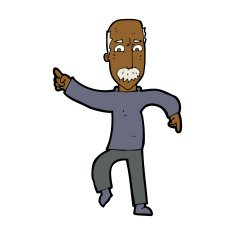 cartoon angry old man N113