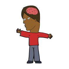 cartoon man with brain N7