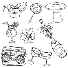 Party item in black and white N2