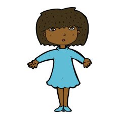 cartoon surprised woman N167