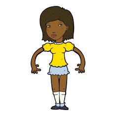 cartoon woman looking sideways N8