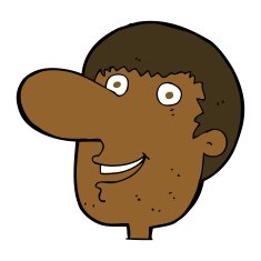 cartoon happy male face N14