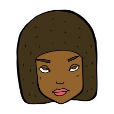 cartoon annoyed female face N7