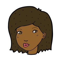 cartoon female face N109