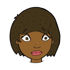 cartoon worried female face N6