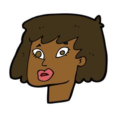 cartoon pretty female face N68