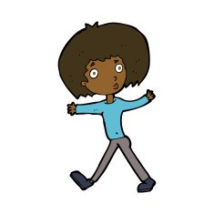 cartoon surprised man walking N7