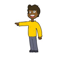 cartoon man pointing and laughing N27