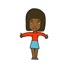 cartoon woman giving thumbs up symbol N46