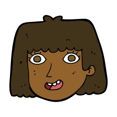 cartoon happy female face N133