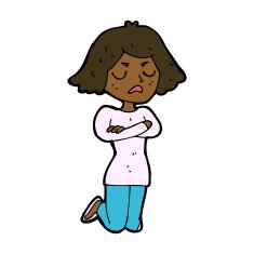 cartoon annoyed woman N139