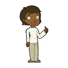cartoon woman giving thumbs up symbol N47