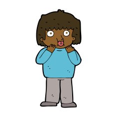 cartoon worried boy N23