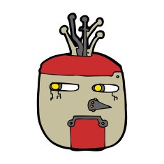 cartoon robot head N57