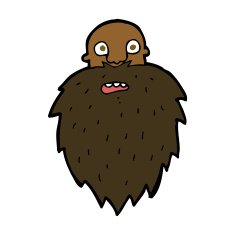 cartoon bearded man N44