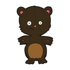 cartoon happy black bear N6