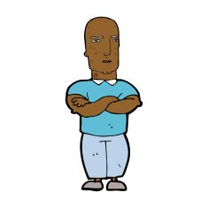 cartoon annoyed bald man N7