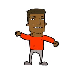 cartoon waving stressed man N7