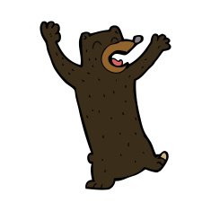 cartoon black bear N46