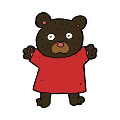cartoon cute black bear N40