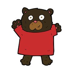 cartoon cute black bear N41