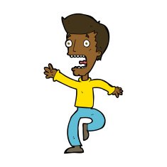 cartoon terrified man N193