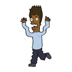 cartoon terrified man N194