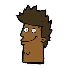 cartoon happy man face N13