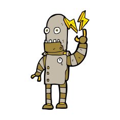 cartoon old robot N11