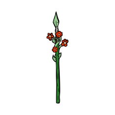 cartoon flowering spear N6