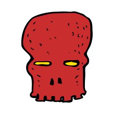 cartoon spooky skull N123