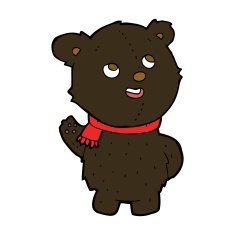 cartoon cute black bear cub N18