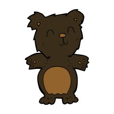 cartoon cute black bear cub N20