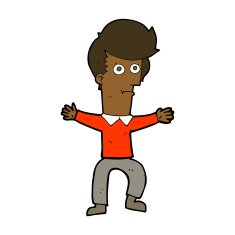 cartoon startled man N38