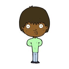 cartoon whistling boy N13
