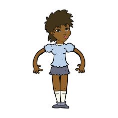 cartoon curious woman N45