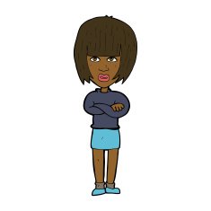 cartoon annoyed woman N140
