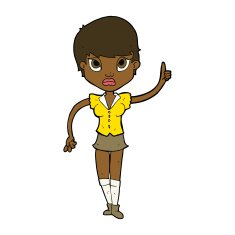 cartoon pretty woman with idea N50